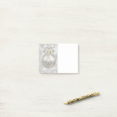 Eleganter Silver Christmas Ball auf Bokeh Lights Post-it Klebezettel (Auf Schreibtisch)