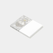 Eleganter Silver Christmas Ball auf Bokeh Lights Post-it Klebezettel (angewinkelt)