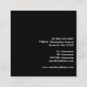 Eleganter Silver Christmas Ball auf Bokeh Lights Quadratische Visitenkarte (Rückseite)