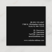 Eleganter Silver Christmas Ball auf Bokeh Lights Quadratische Visitenkarte (Rückseite)