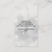 Eleganter Silver Christmas Ball auf Bokeh Lights Visitenkarte (Rückseite)