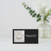 Eleganter Silver Christmas Ball auf Bokeh Lights Visitenkarte (Stehend Vorderseite)