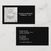 Eleganter Silver Christmas Ball auf Bokeh Lights Visitenkarte (Vorne/Hinten)