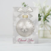 Eleganter Silver Christmas Ball Vielen Dank Dankeskarte (Stehend Vorderseite)