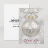Eleganter Silver Christmas Ball Vielen Dank Dankeskarte (Vorne/Hinten)