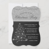 Eleganter Silver Christmas Tree, Weihnachts-Party Einladung (Vorderseite)