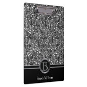Eleganter Silver Confetti Glitzer Print Klemmbrett (Rechts)