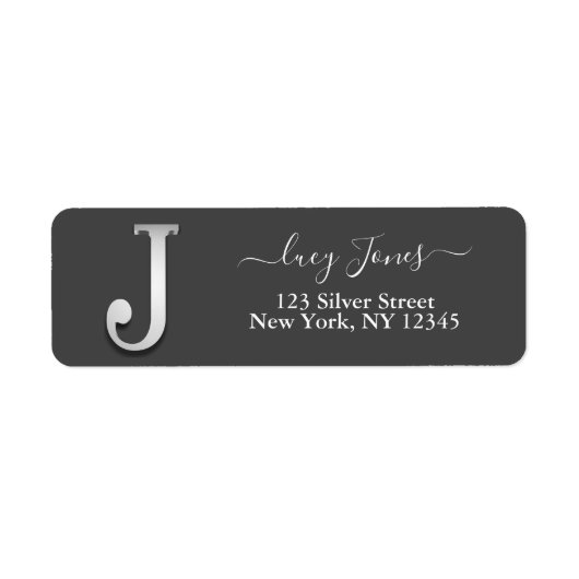 Eleganter Silver Custom Monogram J Name (Vorne)