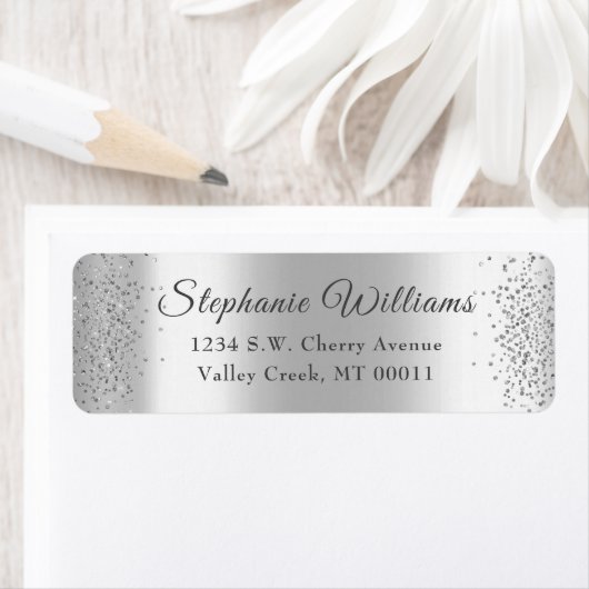Eleganter Silver Foil Glitzer Sparkle Wedding (Insitu)