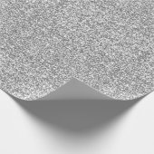 Eleganter Silver Glamour Glitzer Geschenkpapier (Ecke)
