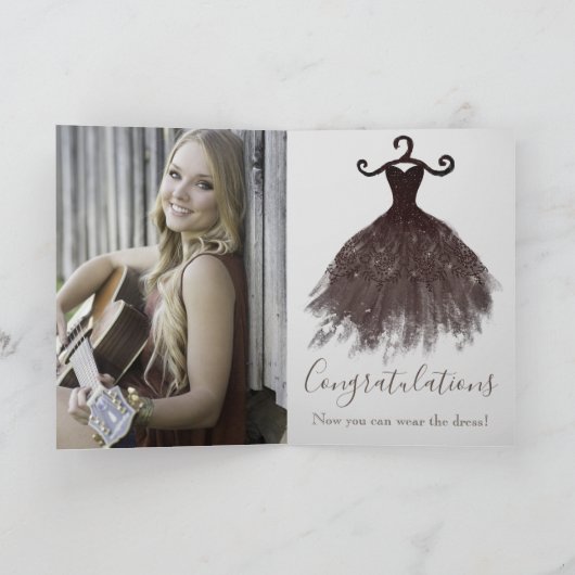 Eleganter Silver Glitzer 2022 hat Foto abgelegt Karte (Innenseite)