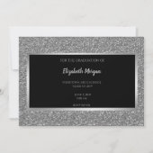 Eleganter Silver Glitzer Abschluss Save the Date (Rückseite)