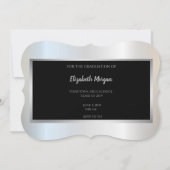 Eleganter Silver Glitzer Abschluss Save the Date (Rückseite)