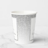 Eleganter Silver Glitzer Bestätigung oder Taufe Pappbecher (Links)