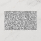 Eleganter Silver Glitzer Bestätigung oder Taufe Platzkarte (Rückseite)