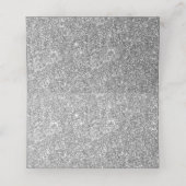 Eleganter Silver Glitzer Bestätigung oder Taufe Platzkarte (Innenseite Aufgefaltet)