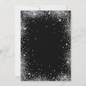 Eleganter Silver Glitzer Black Sweet 16Birthday Einladung (Rückseite)