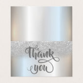 Eleganter Silver Glitzer Bokeh Dankeschön-Karte Visitenkarten (Außenseite Aufgefaltet)