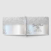 Eleganter Silver Glitzer Bokeh Hearts Tropfens Hoc Gästebuch (Voll)