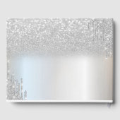 Eleganter Silver Glitzer Bokeh Hearts Tropfens Hoc Gästebuch (Rückseite)