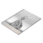Eleganter Silver Glitzer Bokeh, Kleid Notizblock (Linke Seite)