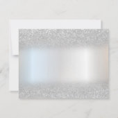 Eleganter Silver Glitzer Bokeh Probe Abendessen Einladung (Rückseite)