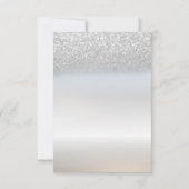 Eleganter Silver Glitzer Bokeh Probe Abendessen Einladung (Rückseite)