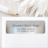 Eleganter Silver Glitzer Bokeh Wedding Label (Insitu)