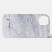 Eleganter Silver Glitzer Case-Mate iPhone Hülle (Rückseite (Horizontal))