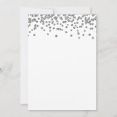 Eleganter Silver Glitzer Confetti Überraschung Swe Einladung (Rückseite)