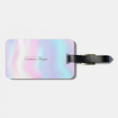 Eleganter Silver Glitzer Elephants Holographie Gepäckanhänger (Rückseite horizontal)