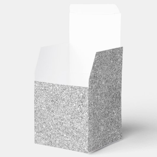 Eleganter Silver Glitzer Geschenkschachtel (Geöffnet)