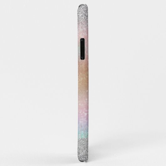 Eleganter Silver Glitzer Gold Regenbogen Abstrakte Case-Mate iPhone Hülle (Hinten/Rechts)