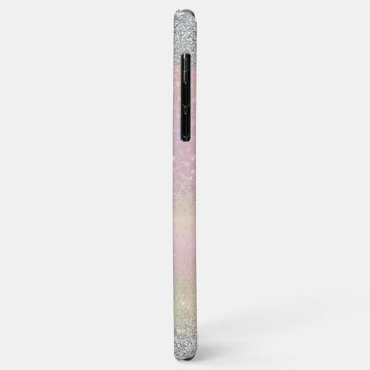 Eleganter Silver Glitzer Gold Regenbogen Abstrakte Case-Mate iPhone Hülle (Hinten/Links)