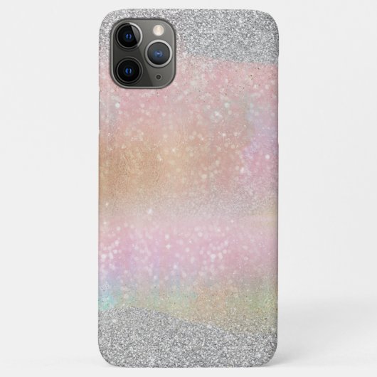 Eleganter Silver Glitzer Gold Regenbogen Abstrakte Case-Mate iPhone Hülle (Rückseite)