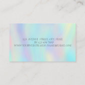 Eleganter Silver Glitzer Headphone Holographic Visitenkarte (Rückseite)