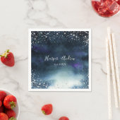 Eleganter Silver Glitzer Hochzeit Serviette (Beispiel)