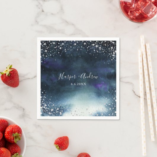 Eleganter Silver Glitzer Hochzeit Serviette (Beispiel)