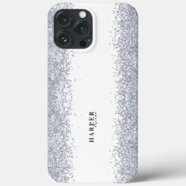 Eleganter Silver Glitzer Individuelle Name Case-Mate iPhone Hülle