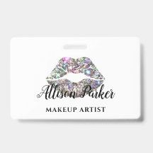 Eleganter Silver Glitzer Lips Makeup Artist