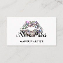 Eleganter Silver Glitzer Lips Makeup Artist
