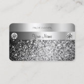 Eleganter Silver Glitzer mit Sparkle Jewels Qualit Visitenkarte (Vorderseite)