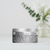 Eleganter Silver Glitzer mit Sparkle Jewels Qualit Visitenkarte (Stehend Vorderseite)