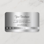 Eleganter Silver Glitzer mit Sparkle Jewels Qualit Visitenkarte (Rückseite)