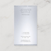 Eleganter Silver Glitzer Modernes, einfaches Beruf Visitenkarte (Rückseite)