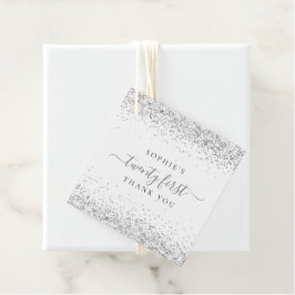 Eleganter Silver Glitzer Name 21. Vielen Dank Geschenkanhänger