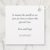 Eleganter Silver Glitzer Name 21. Vielen Dank Geschenkanhänger (Rückseite)