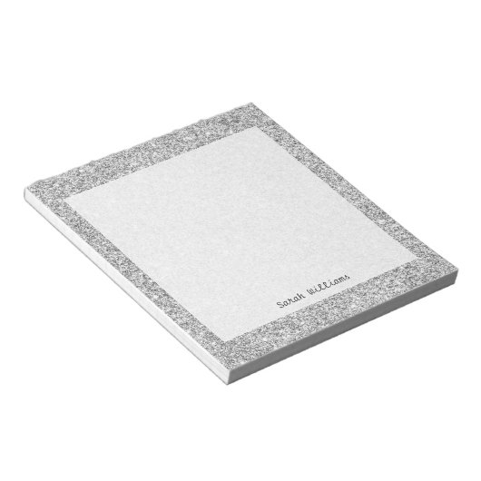 Eleganter Silver Glitzer Notizblock (angewinkelt)