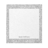 Eleganter Silver Glitzer Notizblock (Vorderseite)