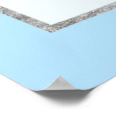 Eleganter Silver Glitzer ombre Blue Sweet 16 Willk Poster (Ecke)